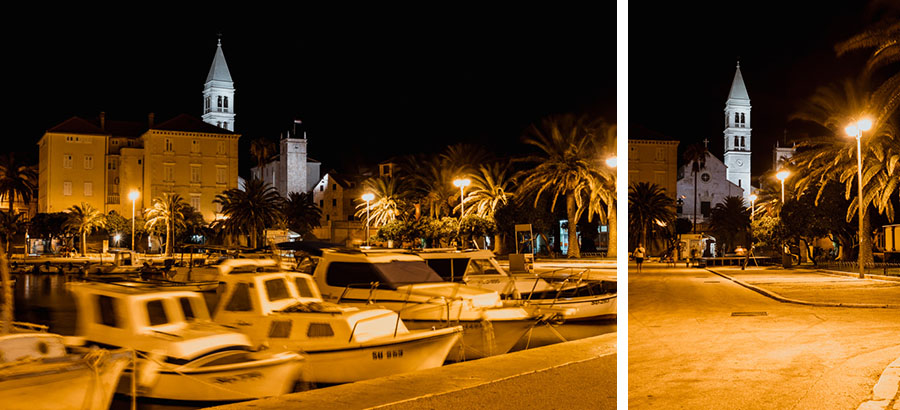 Nocne zdjęcia- port Supetar