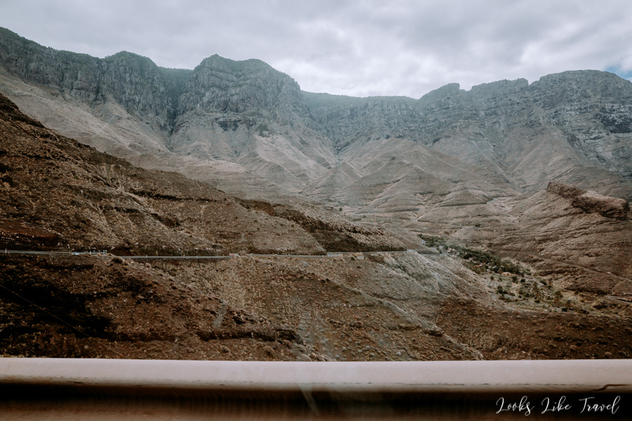 scenic views from road on Gran Canaria