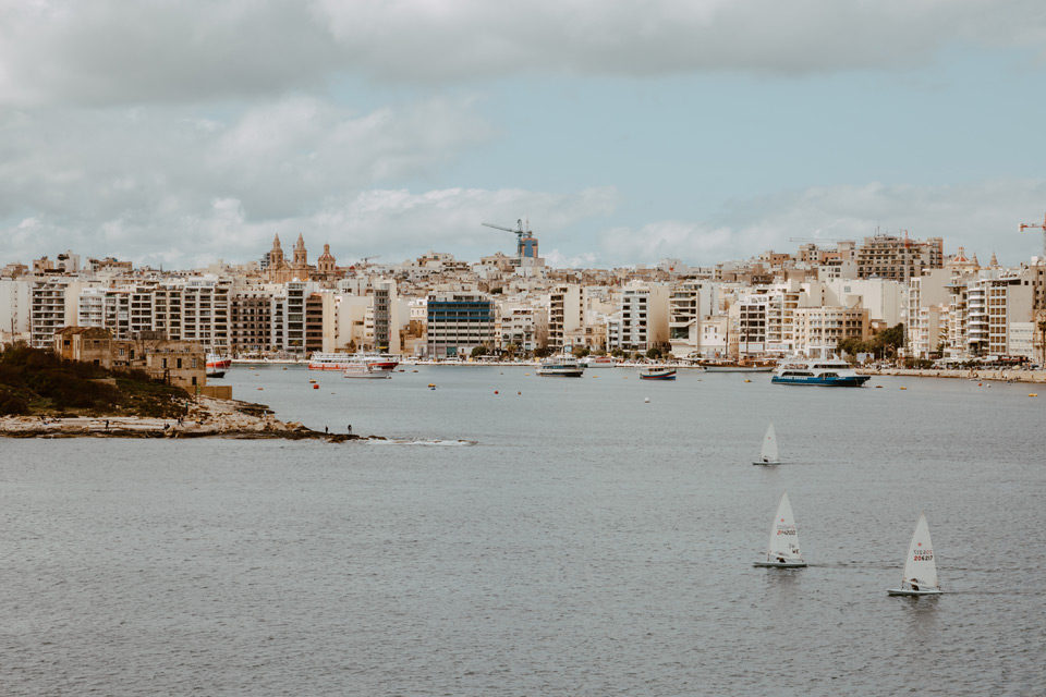 Malta, Valletta, view of Sliema city