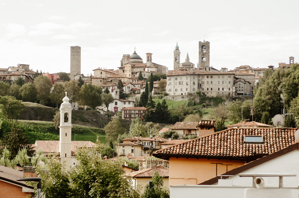 Bergamo- widok na Città Alta