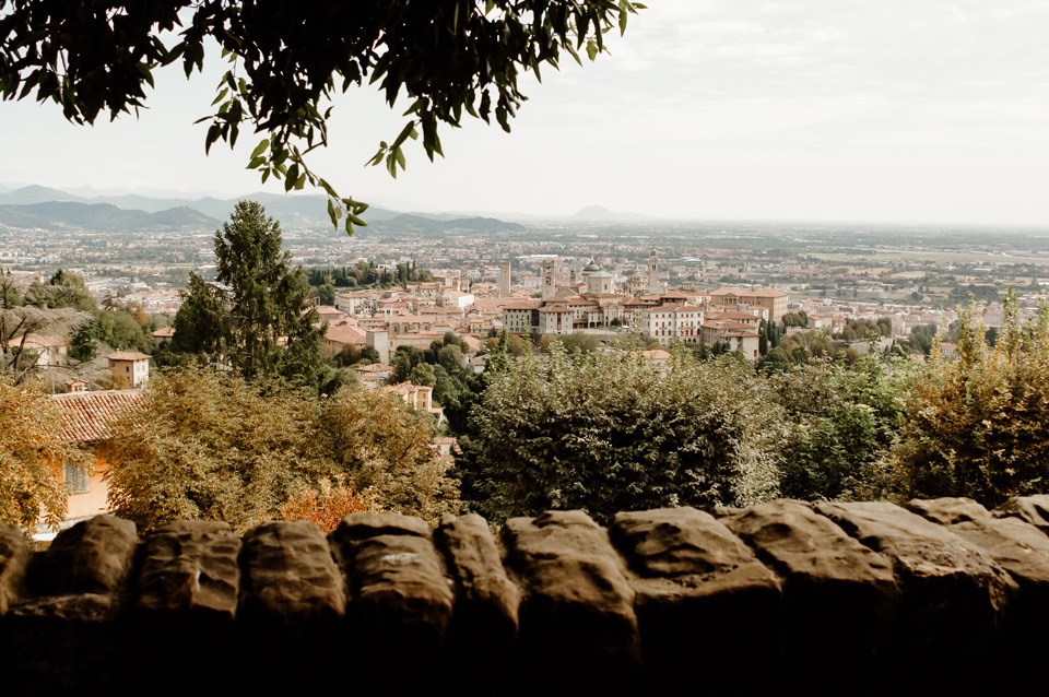 Bergamo, San Vigilio, widoki na Città Alta