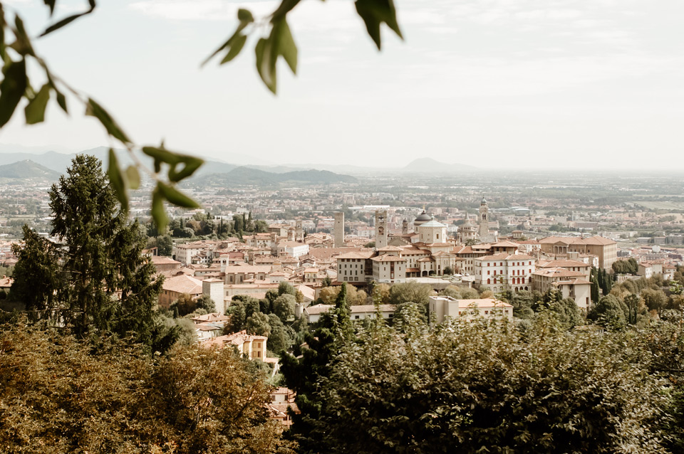 Bergamo, San Vigilio, widoki na Città Alta