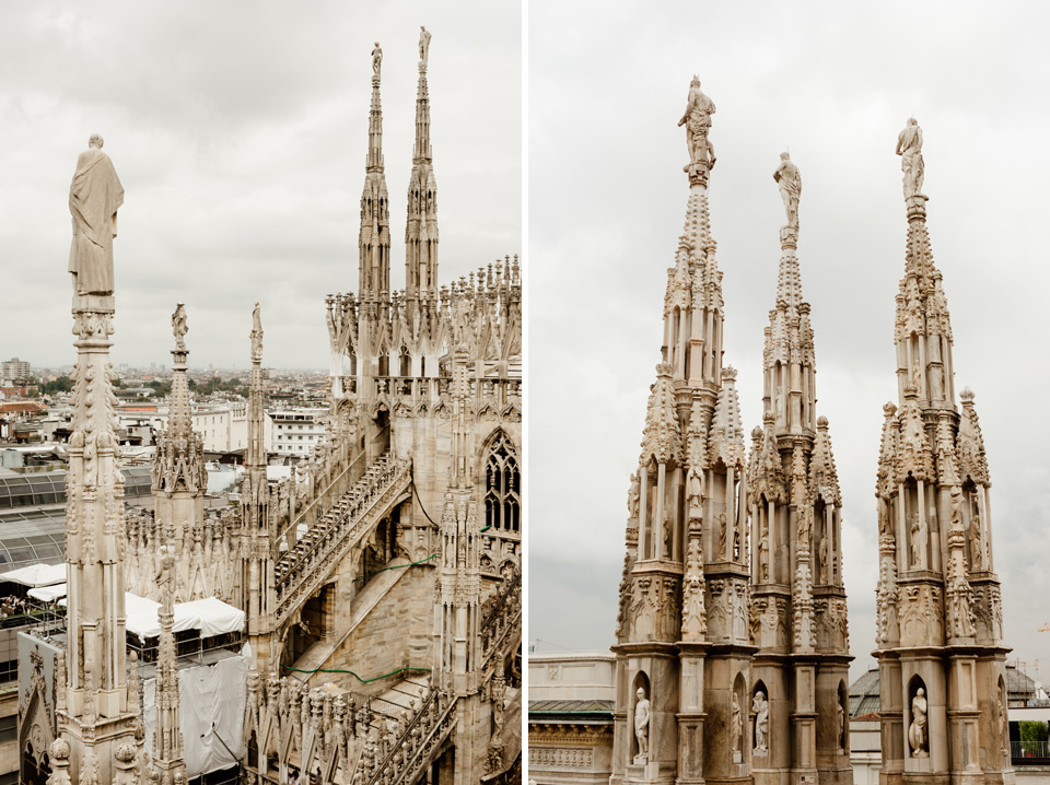 Milan, the roof of the Duomo di Milano cathedral