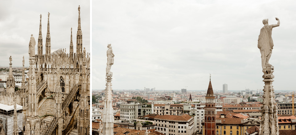 Milan, the roof of the Duomo di Milano cathedral